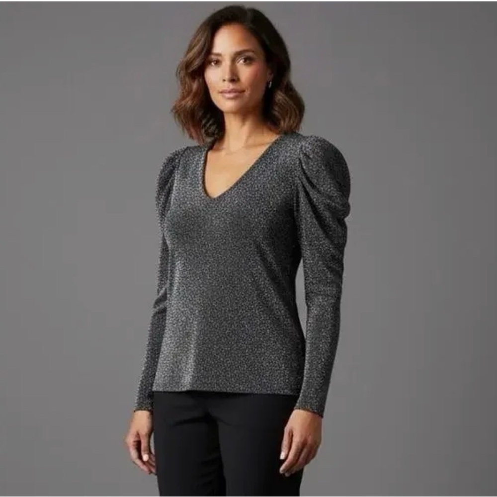 White House Black Market Sparkling Black Top